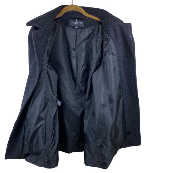 London Fog Coat Wool Blend Black Women’s Size Medium - Picture 11 of 12